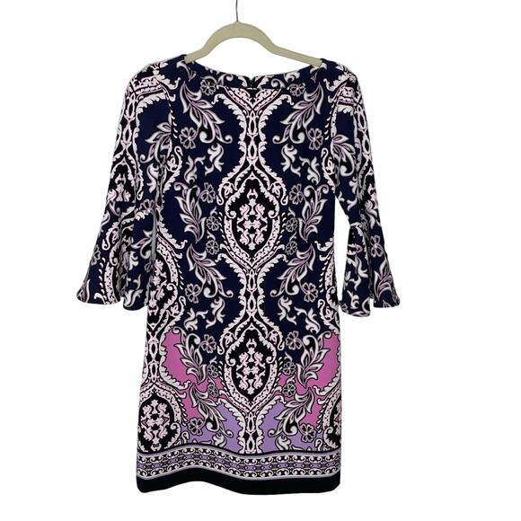 Just…Taylor Dress Size 6 Bell Sleeves Beautiful Colors Just Taylor Zip Back - Picture 1 of 7